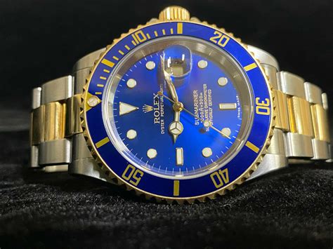 rolex blue face gold band|Rolex submariner blue face price.